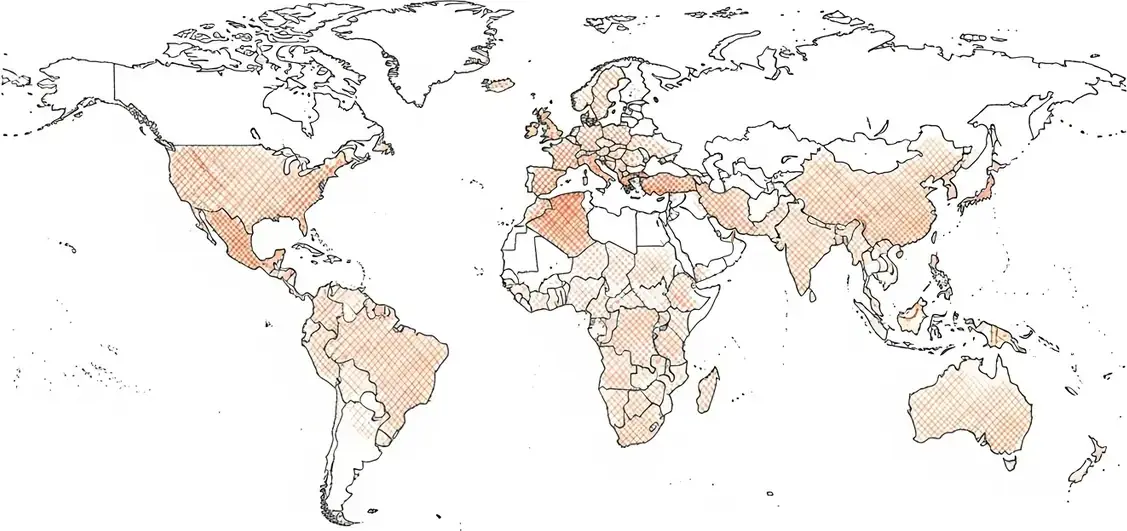Carte des zones à risque · Paludisme